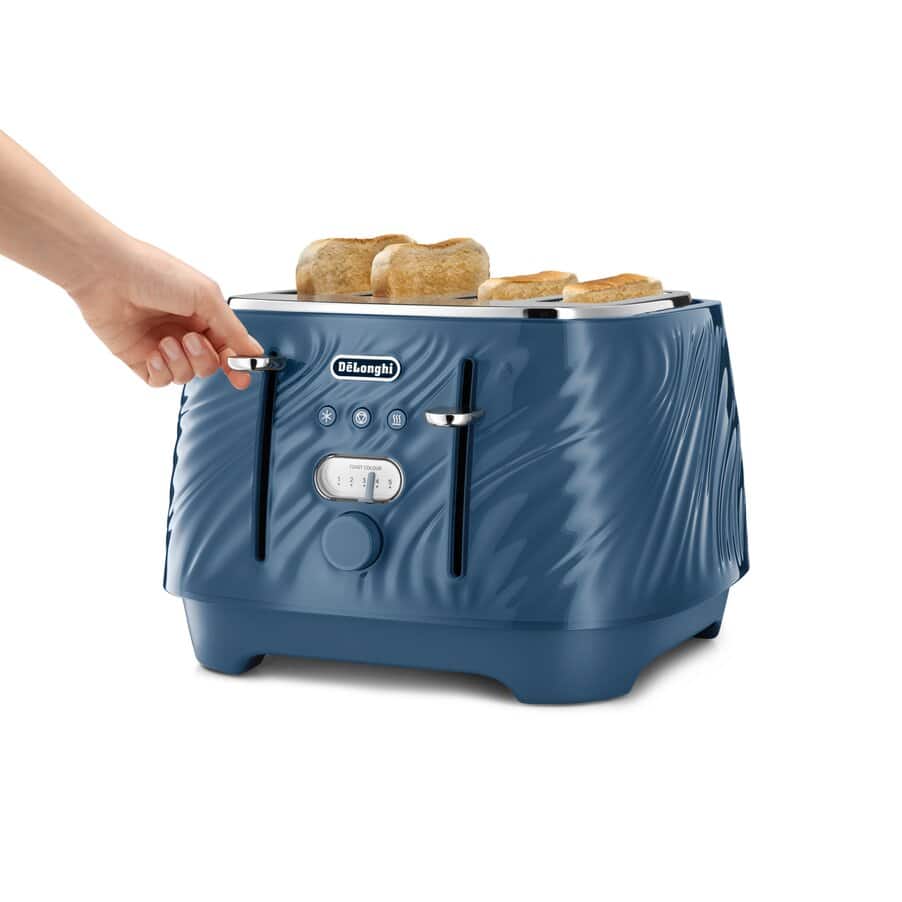 Delonghi TOASTER Delonghi Ballerina Seta 4 Slice Toaster Silk Blue CTDS4003.BL