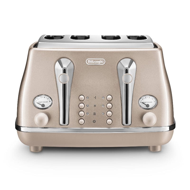 Delonghi TOASTER Delonghi Icona Metallics 4 Slice Toaster Beige CTOT4003.BG