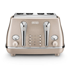 Delonghi TOASTER Delonghi Icona Metallics 4 Slice Toaster, Beige CTOT4003.BG
