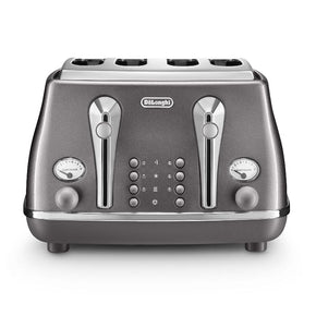Delonghi TOASTER Delonghi Icona Metallics 4 Slice Toaster, Grey CTOT4003.GY