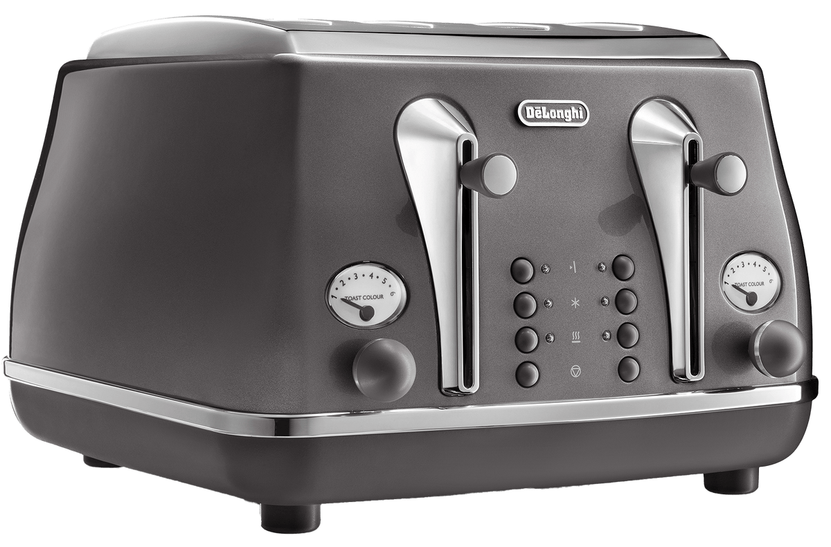 Delonghi TOASTER Delonghi Icona Metallics 4 Slice Toaster, Grey CTOT4003.GY