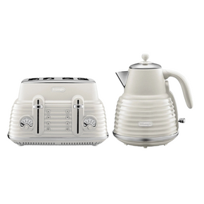 Delonghi TOASTER DeLonghi Scultura Scolpito Kettle & Toaster Breakfast Pack - White (7345694769241)
