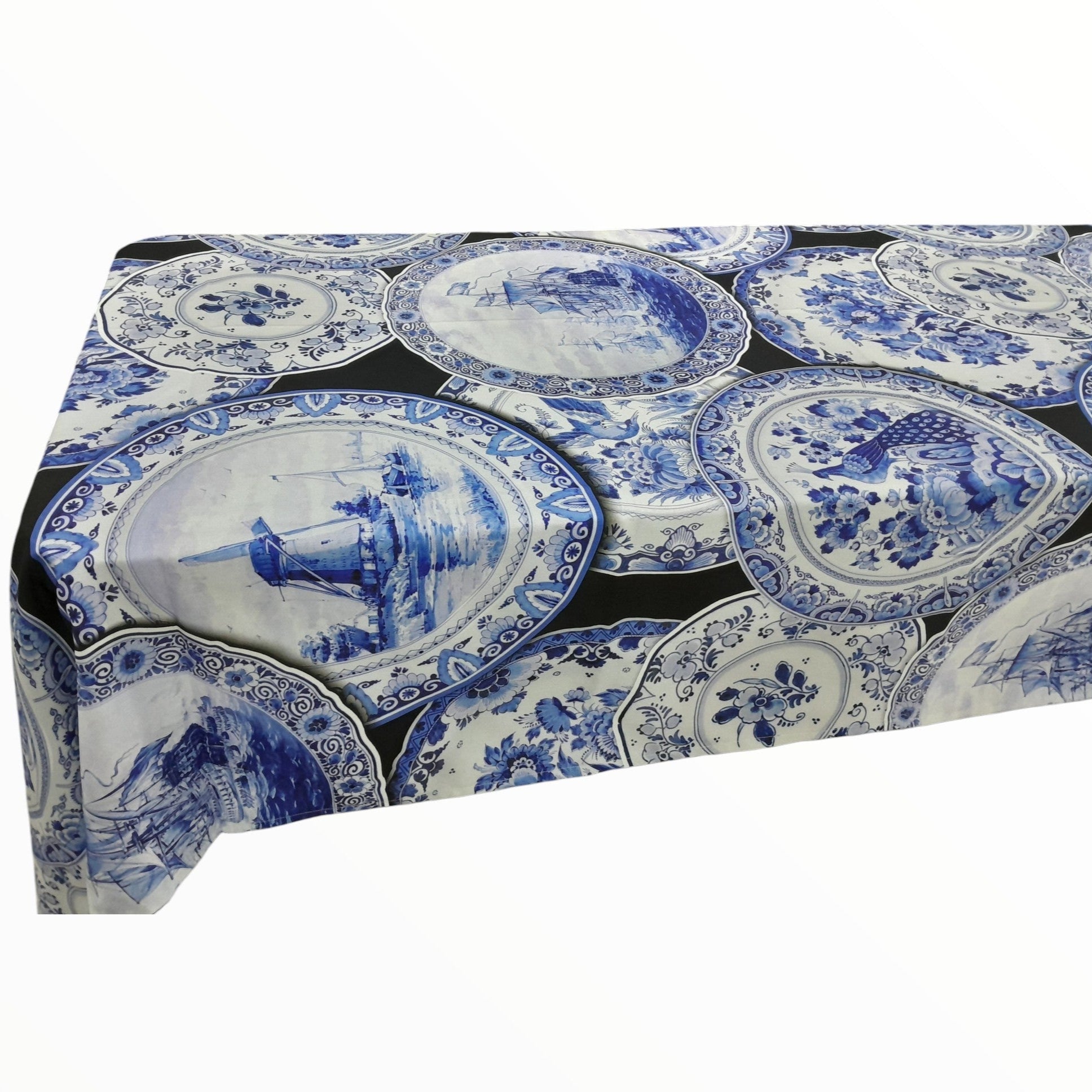 Tablecloth Delt Plates Black 150 cm x 300 cm