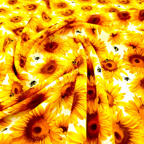 Printed Mini Matt Sunflower Bees 140 cm