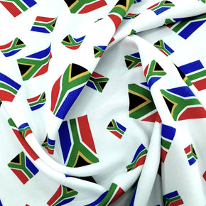 Printed Mini Matt South African Flags White 140 cm