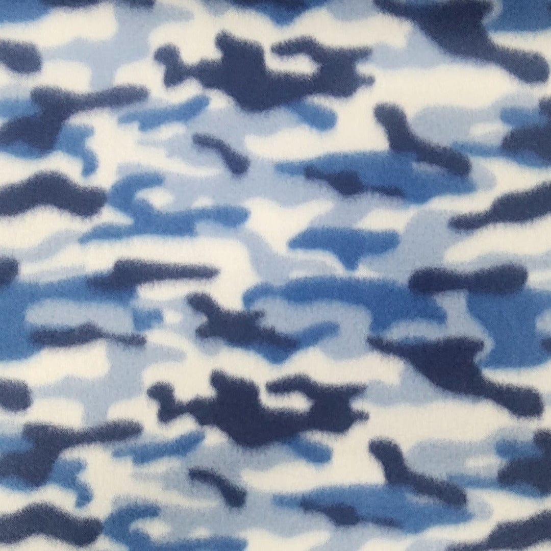 Fleece Blankets Printed Polar Fleece Fabric 150 cm Blue Camo (7667899662425)