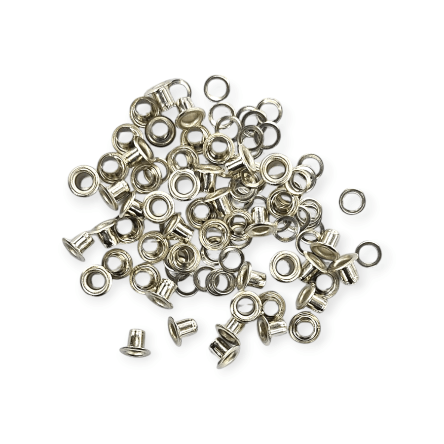 MHC Eyelet Rings Silver Metal Eyelets W/Washer 4x8mm