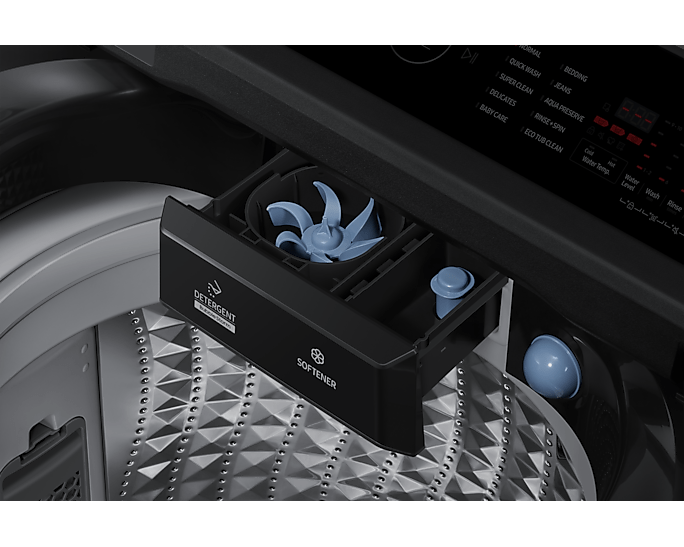 Samsung WASHING MACHINE Samsung 19kg Top Loader Washing Machine Black Caviar WA19CG6745BVFA (7398401310809)