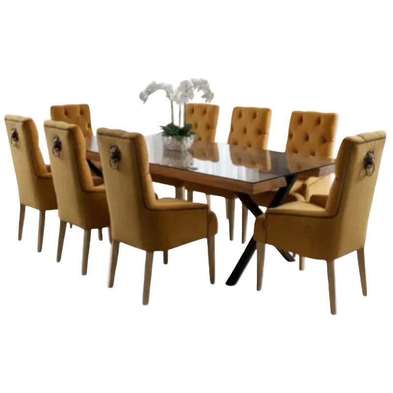 dining suite Dining tables Matumi 9 Piece Dining Table Full Glass Top