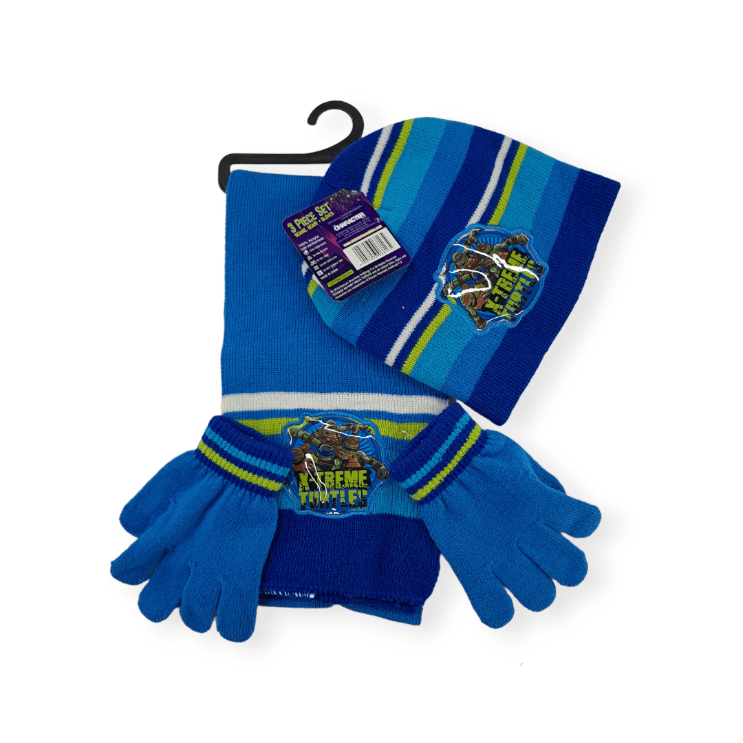 Disney kids Beanie Turtles Basic Beanie, Scarf & Glove Set (2061624967257)