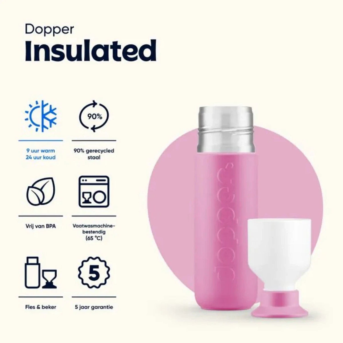 Dopper Water Bottle Dopper Water Bottle Peradise Pink 450ml 0932 (7824929554521)