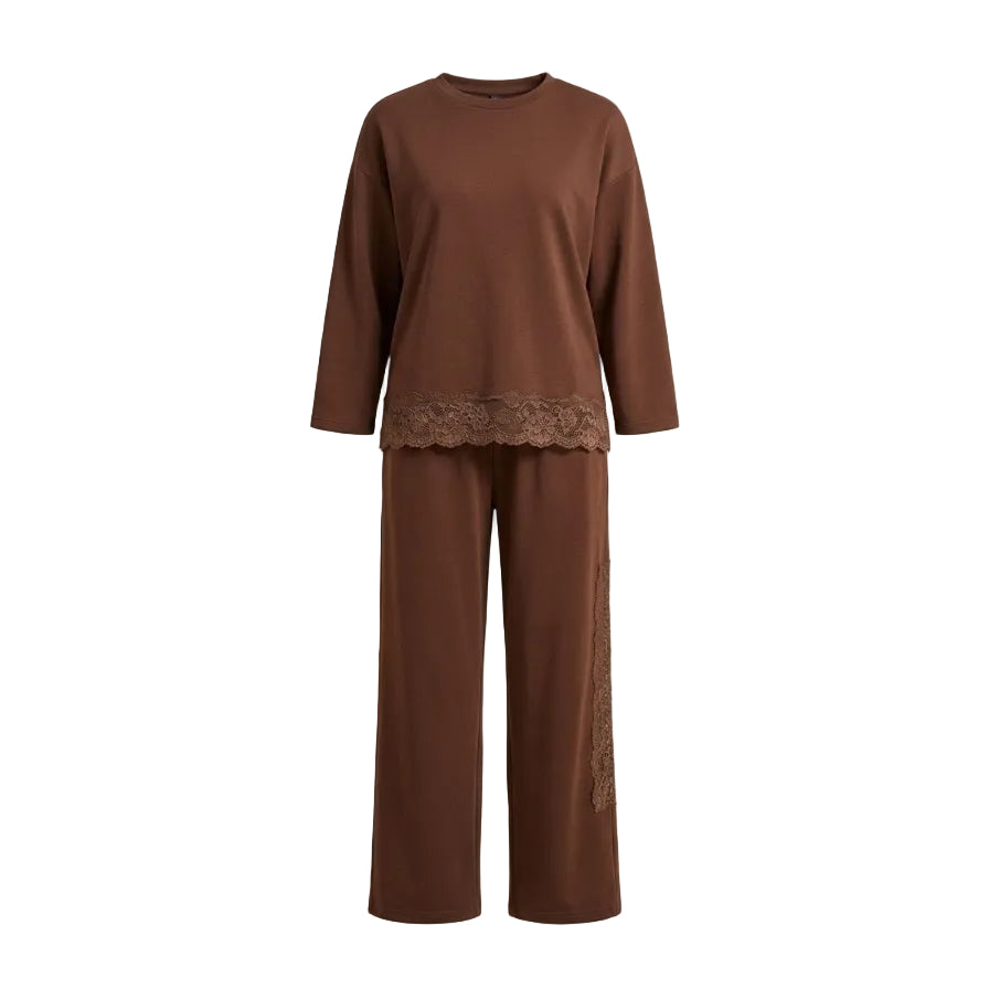 Cocoloco Tara Lace Lounge Tracksuit-Choc SU00110-M2018.