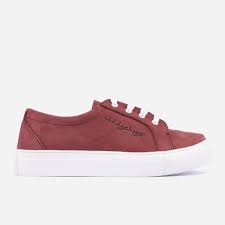 Hedgehogs Women Genuine Nubuck Leather Katrina Sneakers-Burgundy HHC506