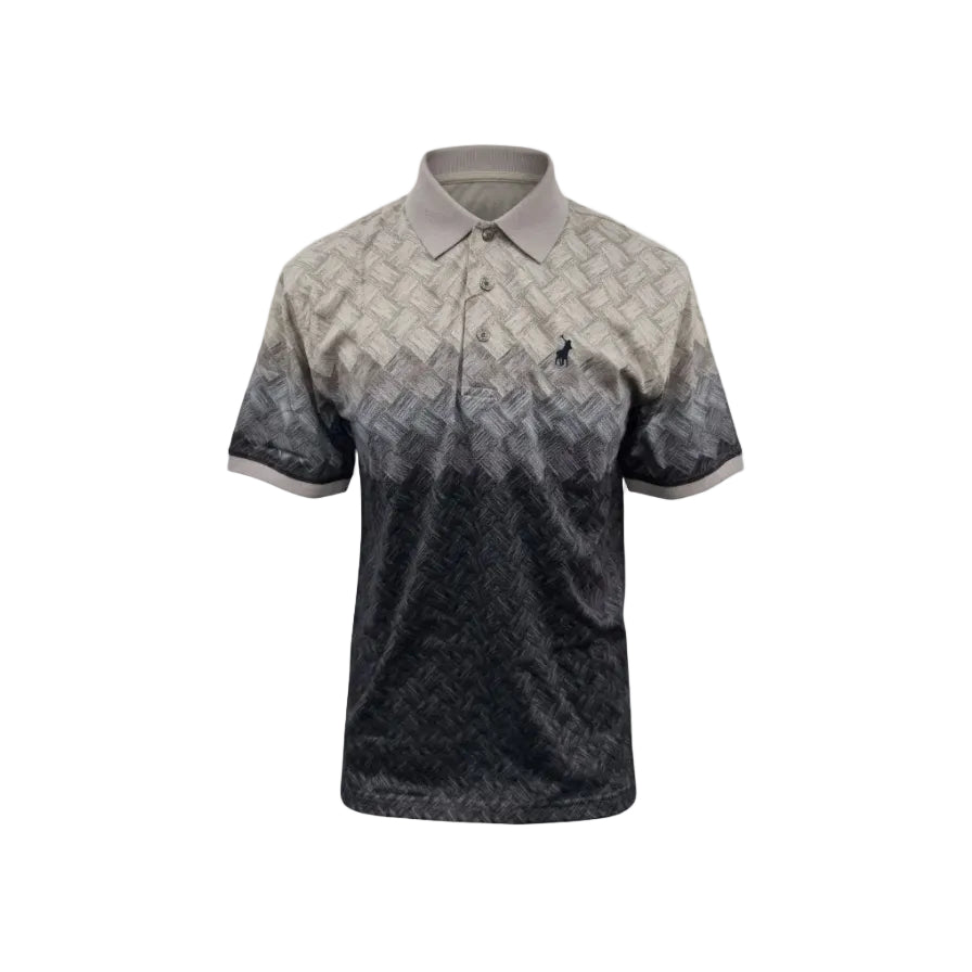 Polo Oli Ombre Print Mercerised Golfer-Grey 0078636.