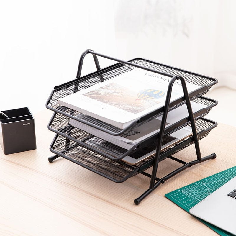 Draughtsman School Stationery Deli File Tray 350x278x275mm Black (7396697800793)