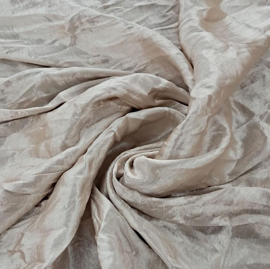 DRESS FABRIC Dress Fabrics Beige Satin Deluxe Crushed 150cm (7819656724569)