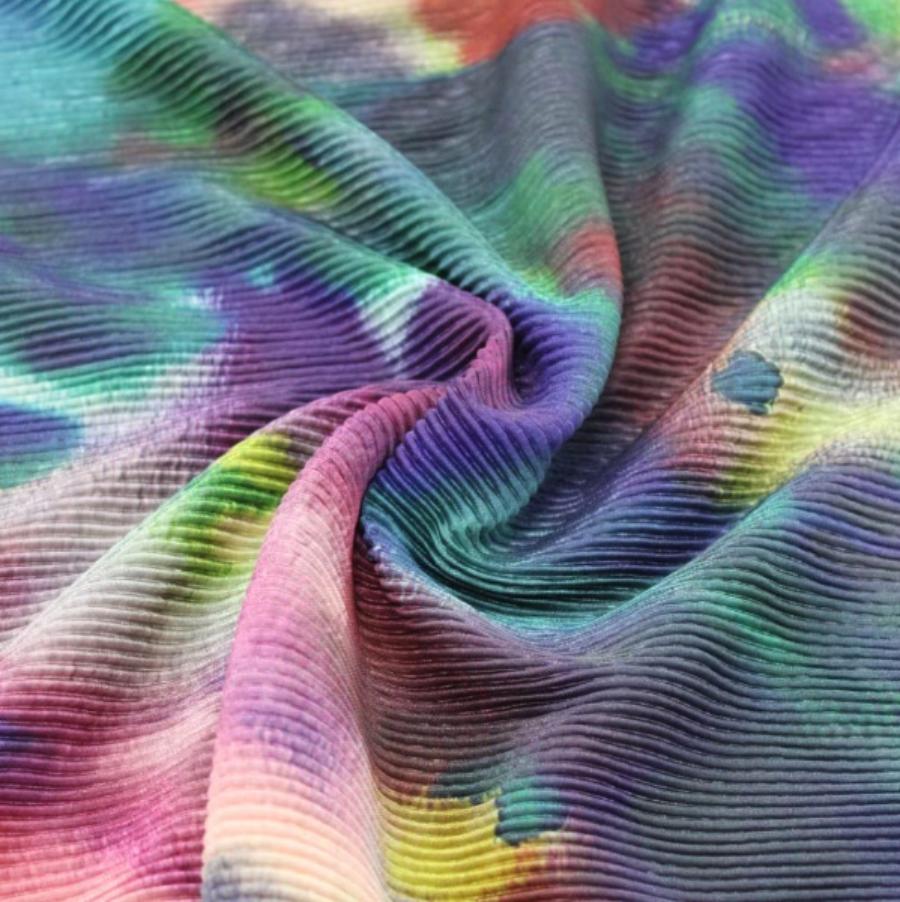 DRESS FABRIC Dress Fabrics Berry Teal Floral Digital Print Plisse Pleat (7785247113305)