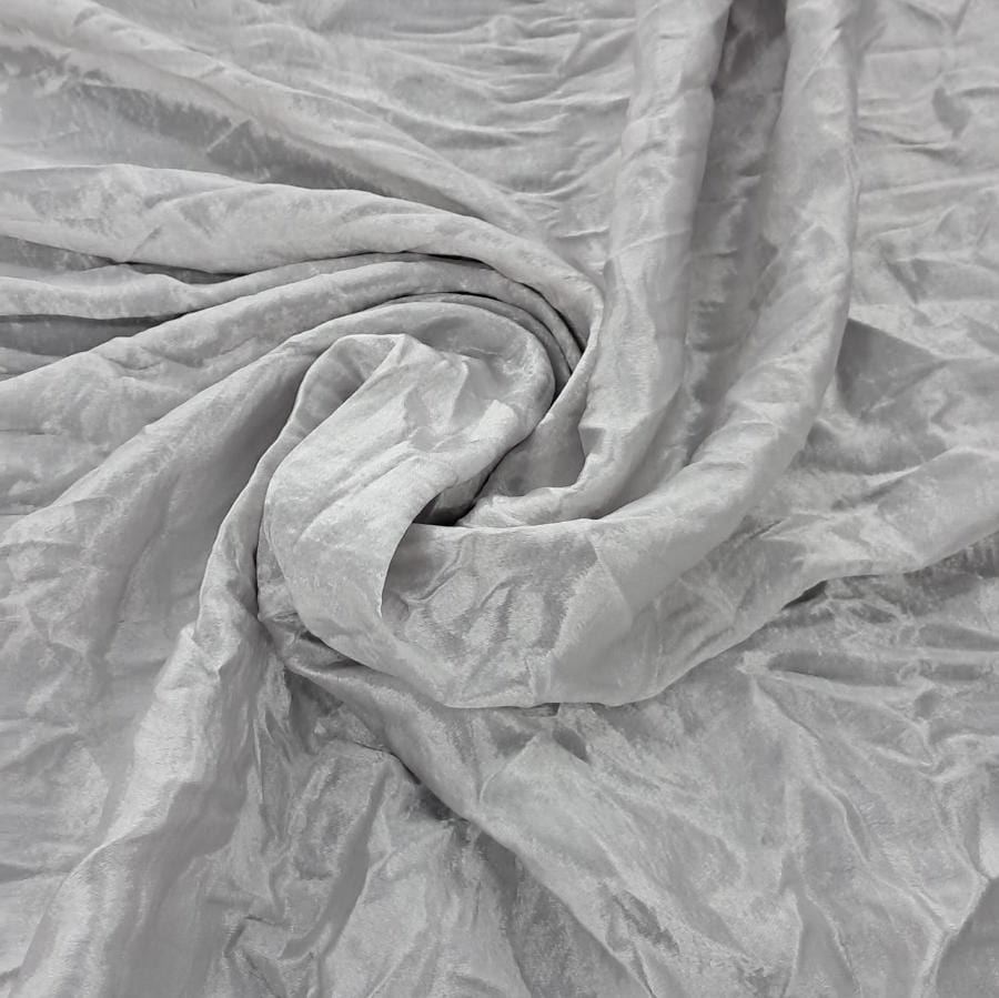DRESS FABRIC Dress Fabrics Silver Satin Deluxe Crushed 150cm (7819656724569)