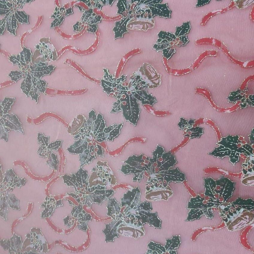 DRESS FABRIC Dresses Printed Christmas Organza Fabric 150 cm