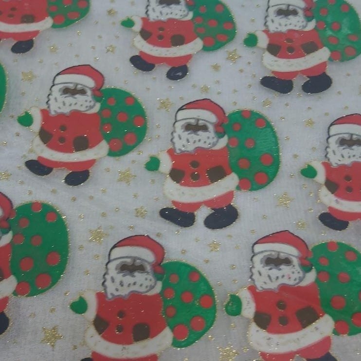 DRESS FABRIC Dresses Printed Christmas Organza Fabric 150 cm