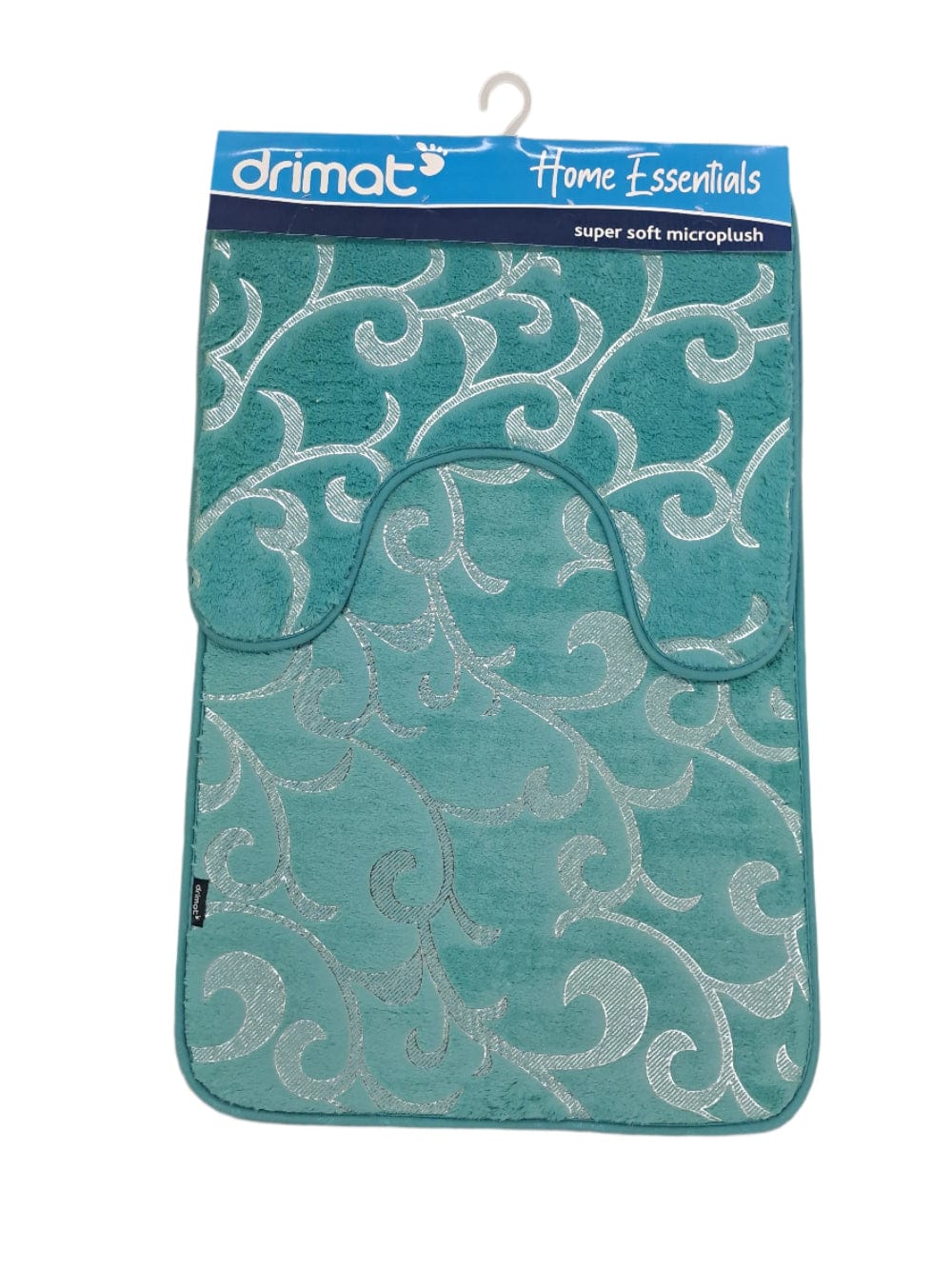 Drimat Bedroom & Bathroom Blue & Silver Drimat Velvet Memory Foam Bath Mat 2 Piece (7897733267545)