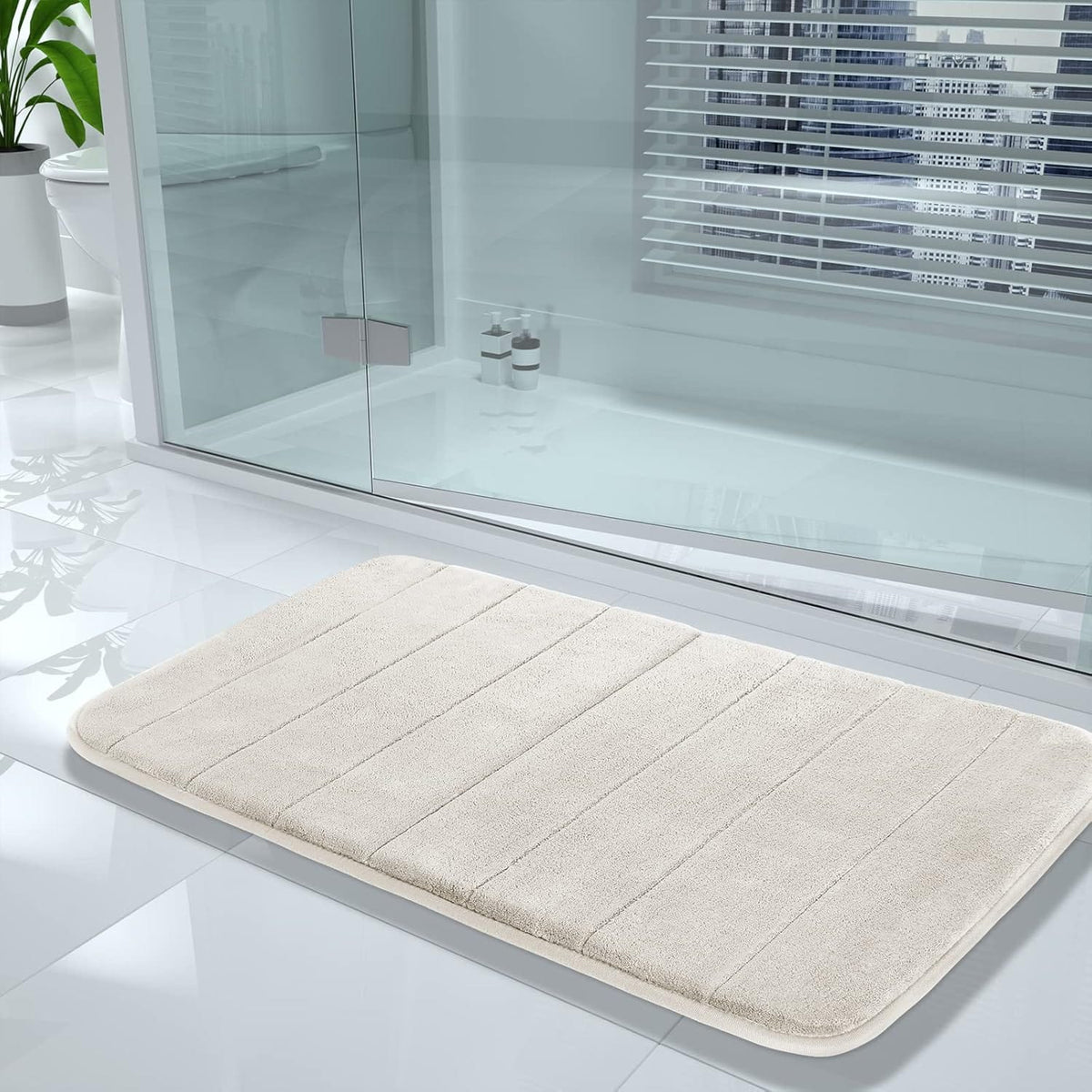Drimat Bedroom & Bathroom Medium Bath Mat 43cm x 61cm Drimat Memory Foam Bath Mat Cream