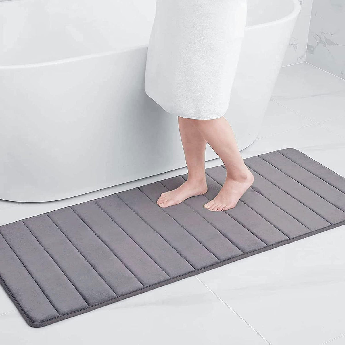 Drimat Bedroom & Bathroom Runner 60cm X 147cm Drimat Memory Foam Bath Mat Grey