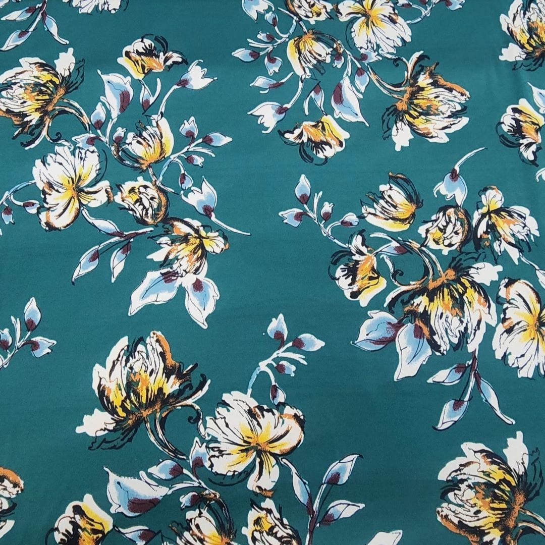 DTY Dress Fabrics Printed Dty Brushed Fabric 150cm Bottle Green (7508805615705)