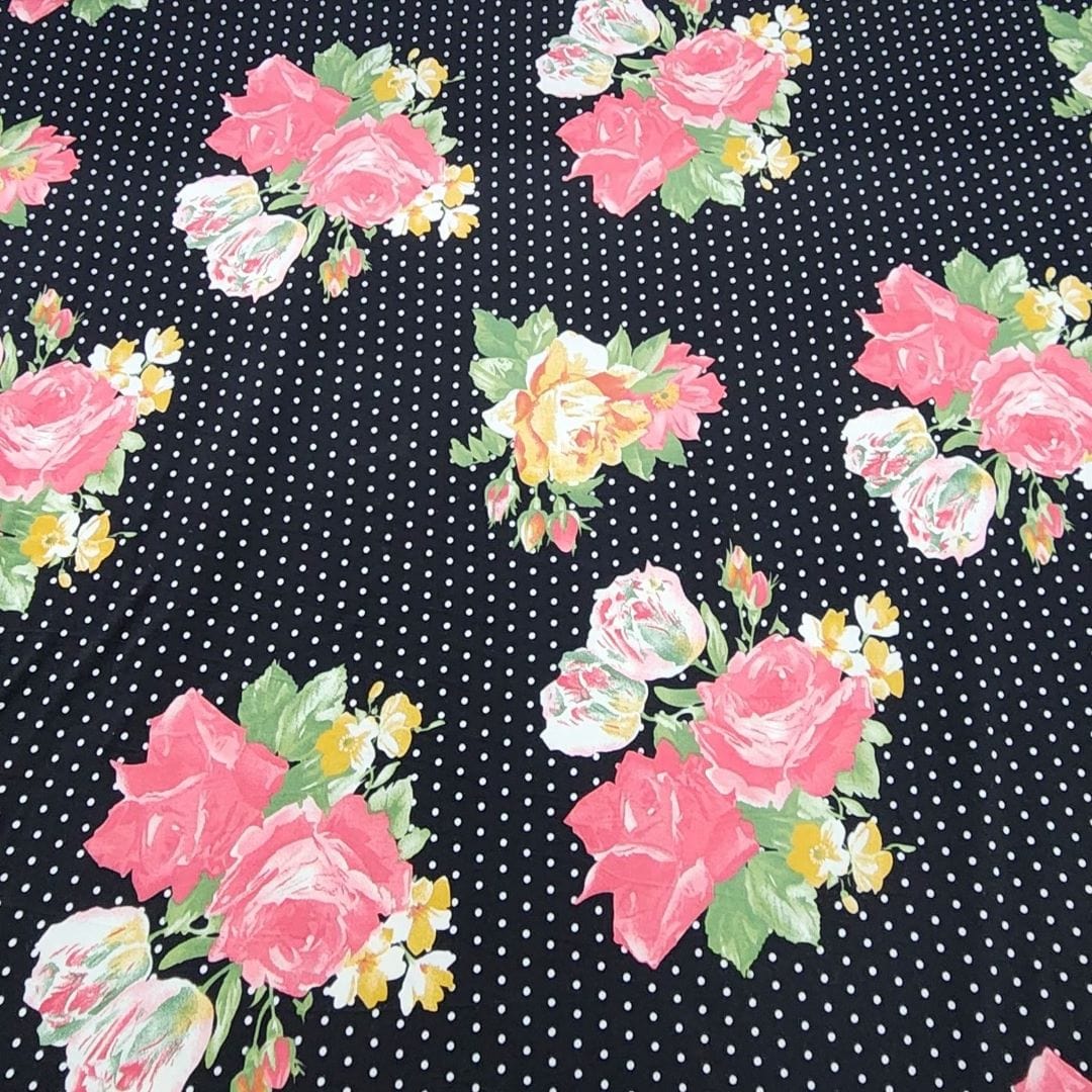 DTY Dress Fabrics Printed Floral Dty Brushed Fabric 150cm (7508867481689)