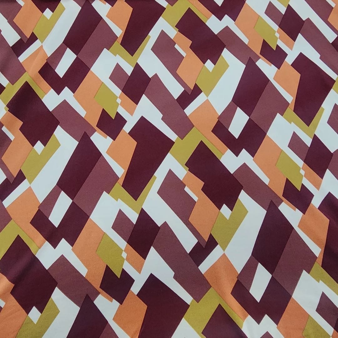DTY Habby Printed Dty Brushed Fabric 150cm Maroon/Gold (7508805681241)