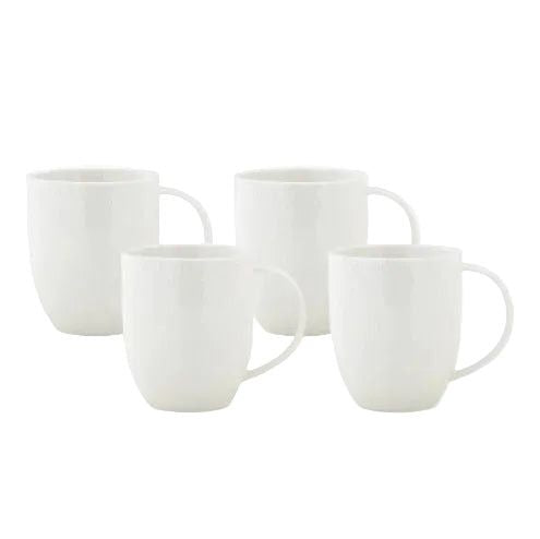 Maxwell & Williams White Basics Diamonds Coupe Mug 420ml Set of 4 DV0188.