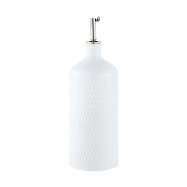 Maxwell & Williams White Basics Diamonds Oil Bottle With Stainless Steel Pourer 500ml DV0194.