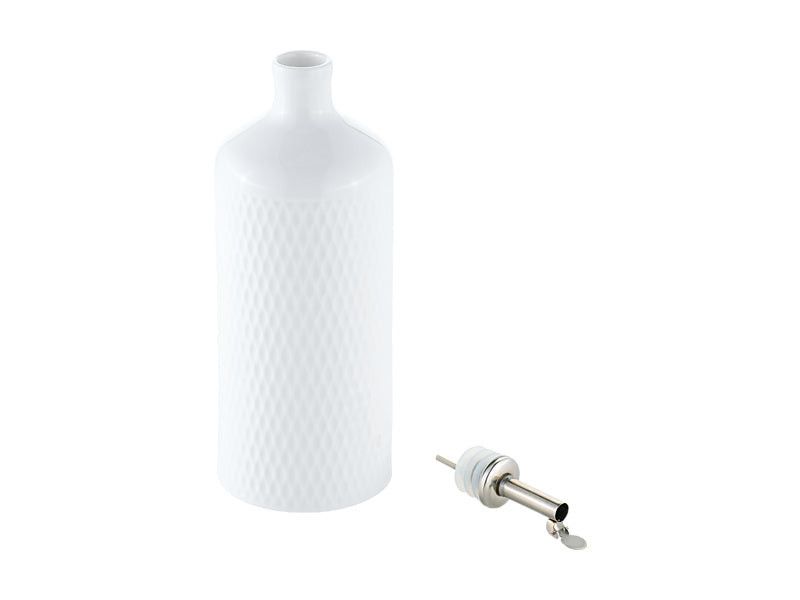 Maxwell & Williams White Basics Diamonds Oil Bottle With Stainless Steel Pourer 500ml DV0194.