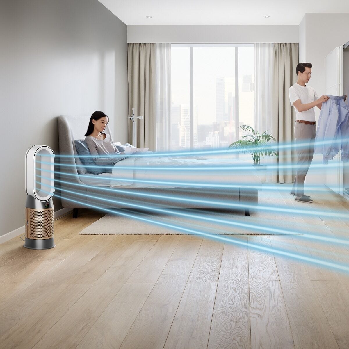 Dyson Air Purifier Dyson HP09 White/Gold Purifier Hot + Cool Purifying Fan Heater 369020-01 (7891604504665)