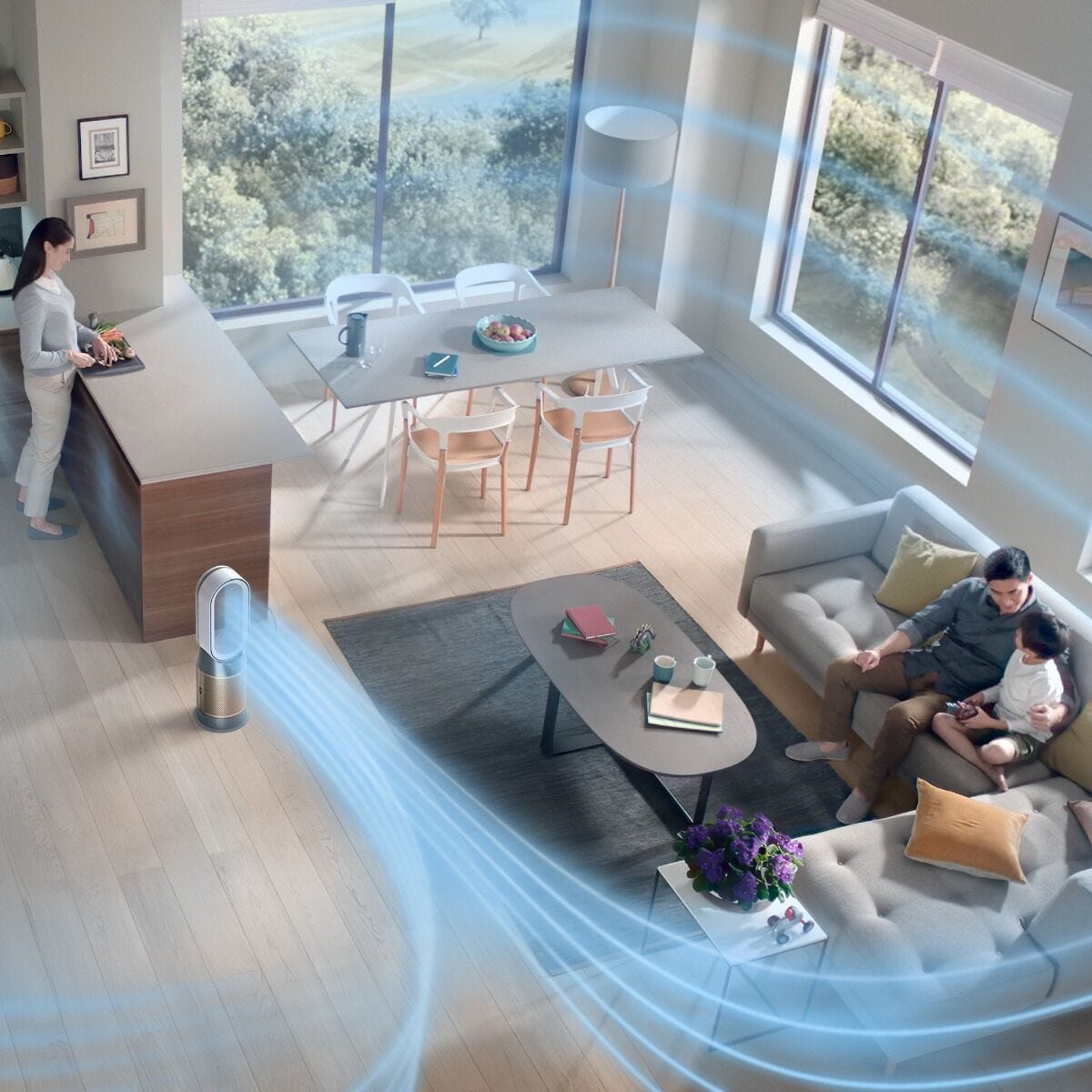 Dyson Air Purifier Dyson HP09 White/Gold Purifier Hot + Cool Purifying Fan Heater 369020-01 (7891604504665)