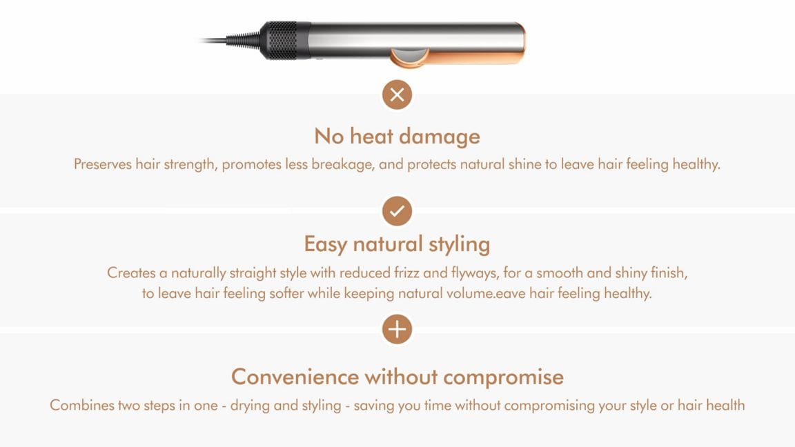 Dyson HAIR DRYER Dyson Airstrait™ Straightener Nickel/Copper  HT01 (7268569940057)