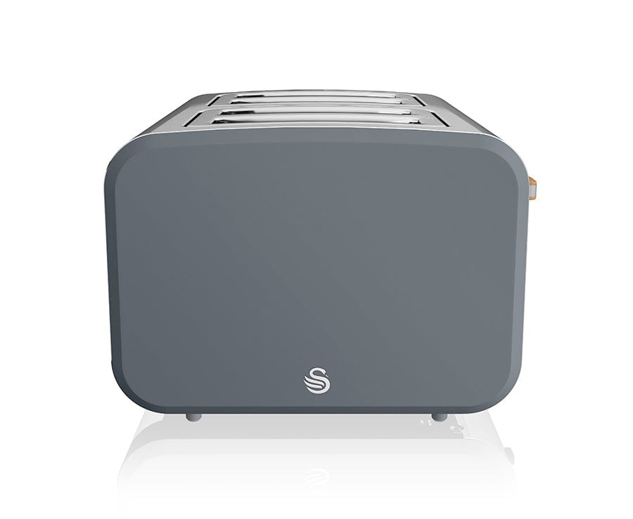 Swan TOASTER & KETTLE Swan Nordic Polished Stainless Steel Cordless Kettle & 4 Slice Toaster SNR4P (6714017120345)
