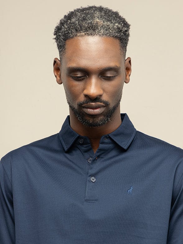 Polo Golf T Shirt Polo Mens Long Sleeve Double Mercerised Plain Golfer (7660503990361)