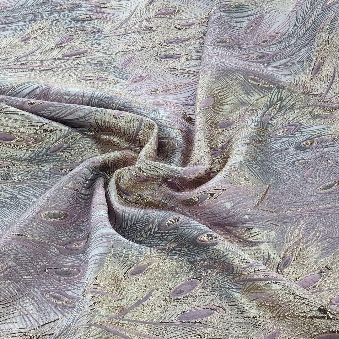 BROCADE Dress Fabrics Peacock Brocade Fabric Mauve 150cm (7400710996057)