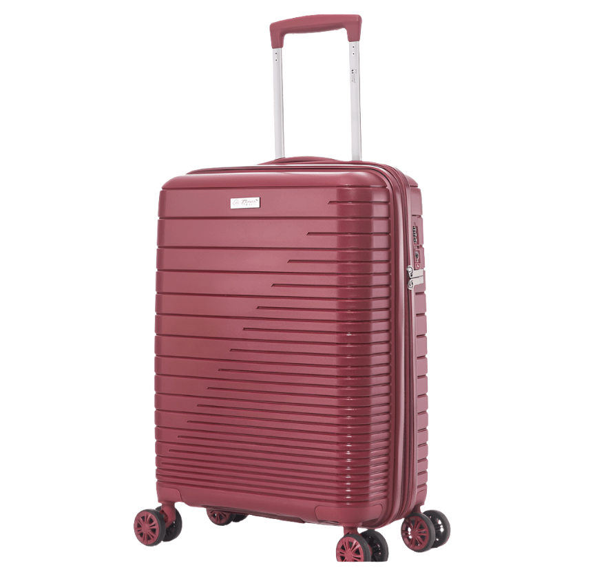 Travelmate Suit Case Travel Mate 55cm Hard Shell Zipper 8 Wheel Xbag Cabin Trolley TSA L-343 C - Red (7759138685017)