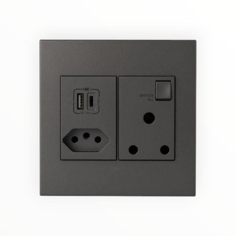 Legrand plug Legrand  Arteor PMONU44MM New RSA Sockets + Type A & C USB Monobloc 4X4 Magnesium