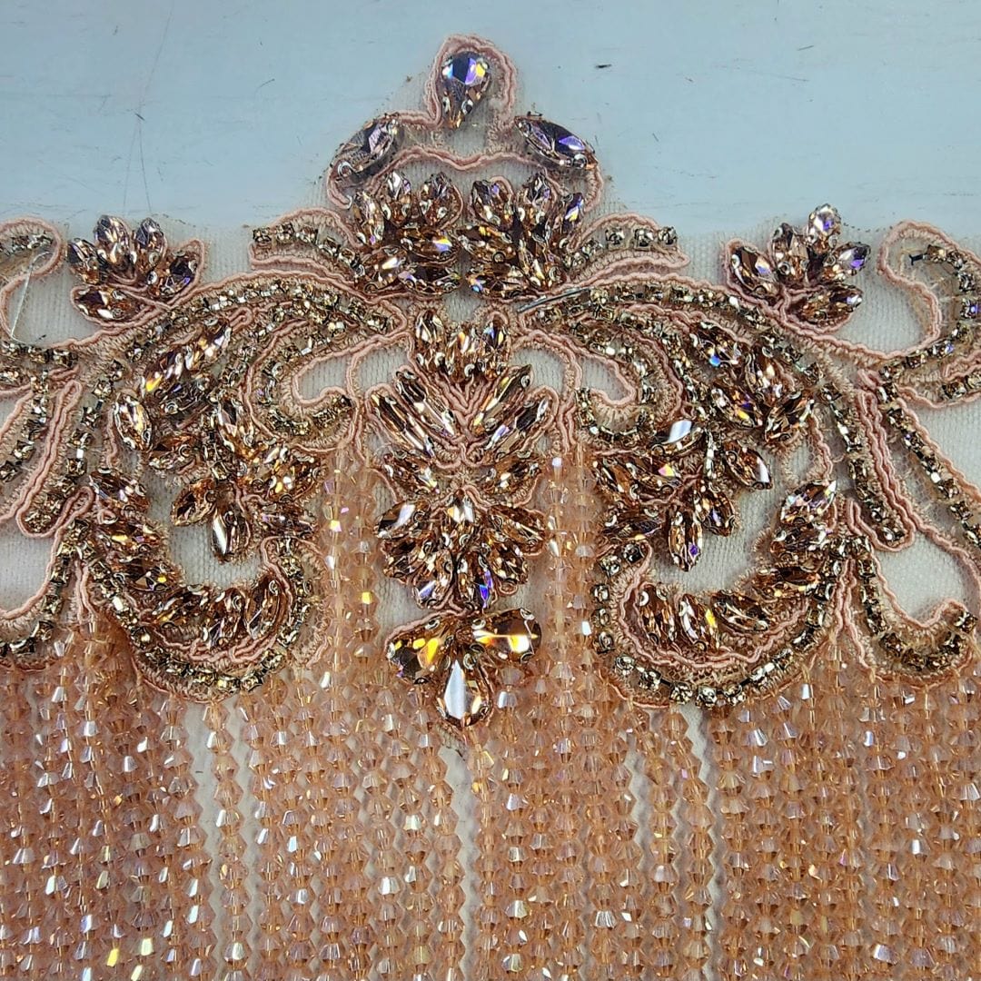 BEADED PATCHES Habby Beaded Patch With Fringing Blush (7456513589337)