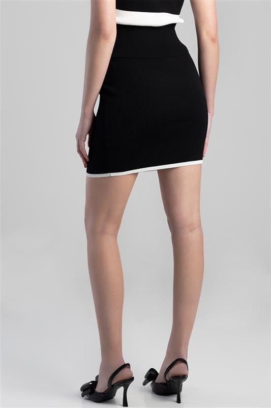 Sissy Boy Skirt Sissy Boy Blank Space Mini Skirt With Mock Pocket Black/White