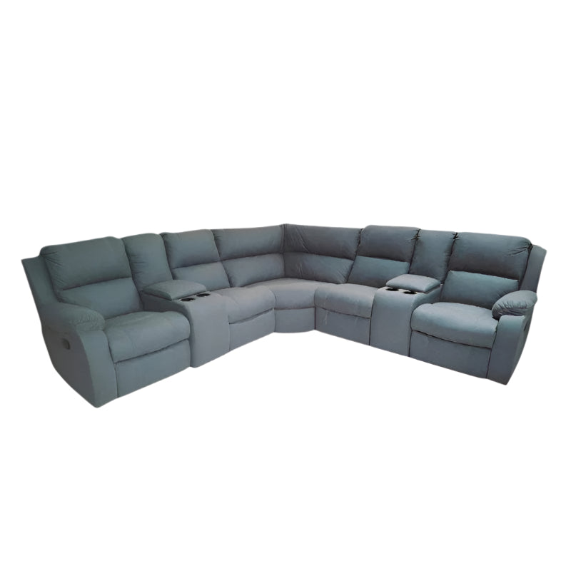 Celine Embossed Suede Corner 5-Seater Sofa Grey