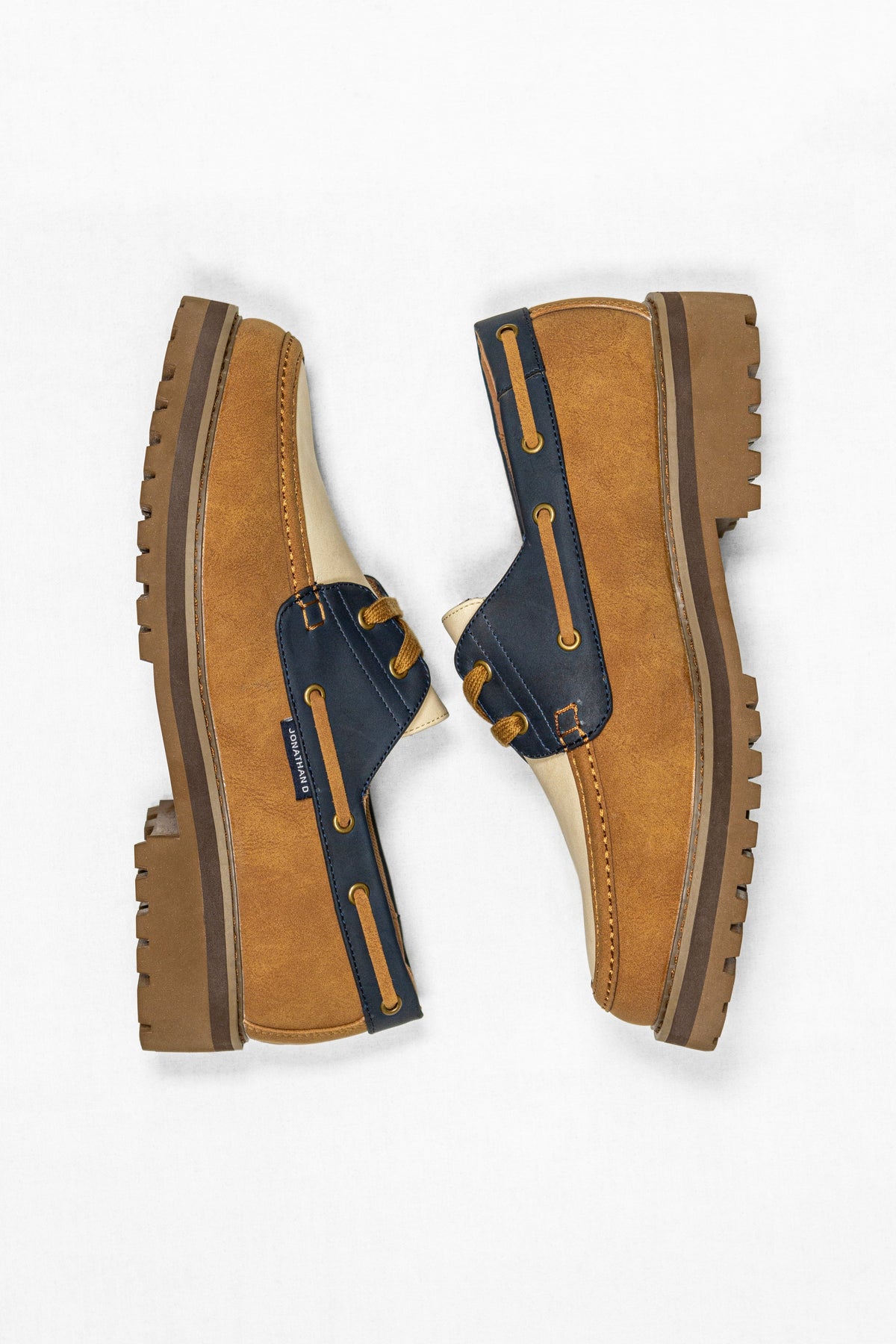 Jonathan D Shoes Jonathan D Boat Shoes Nubuck Brown/navy (7002461339737)