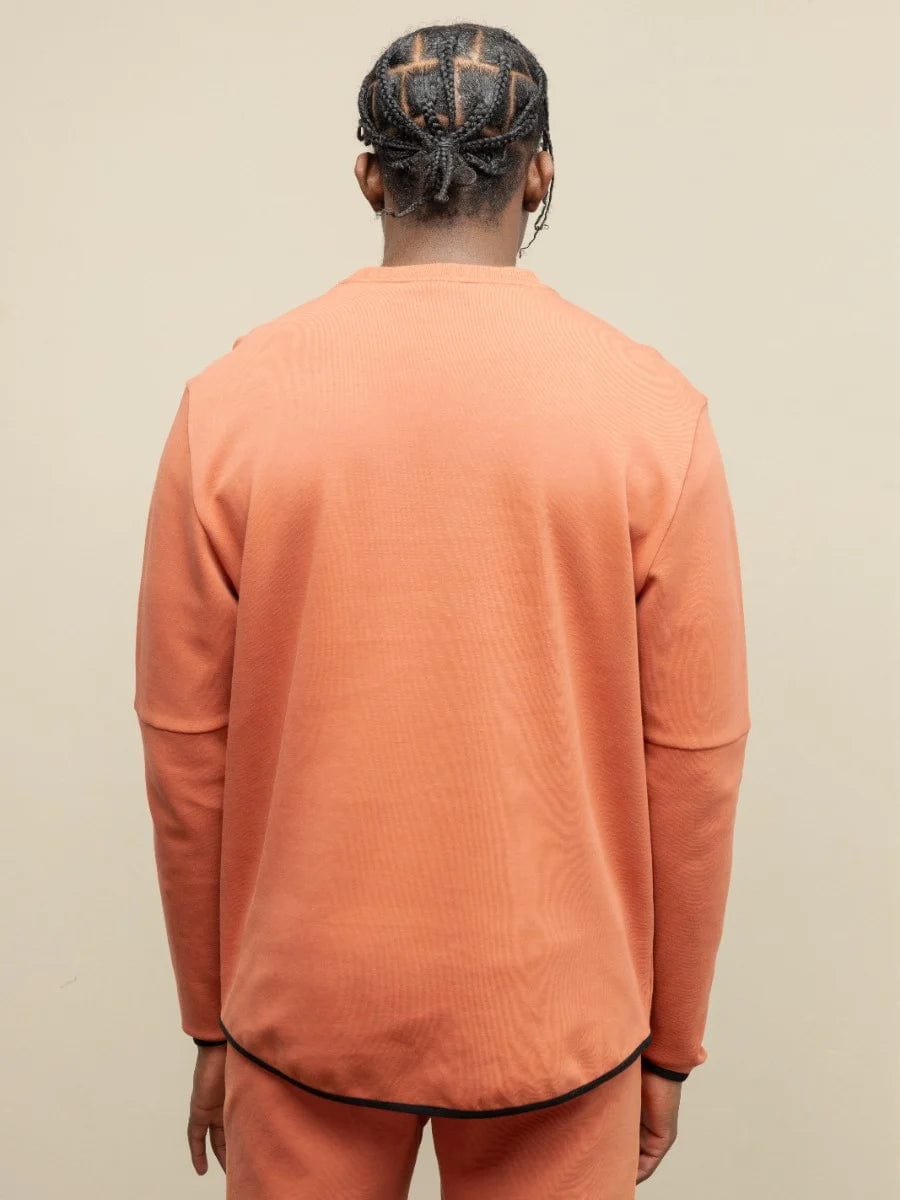 MHC World Polo Sport Long Sleeve Tech Fleece Sweater Top Orange (7683779526745)