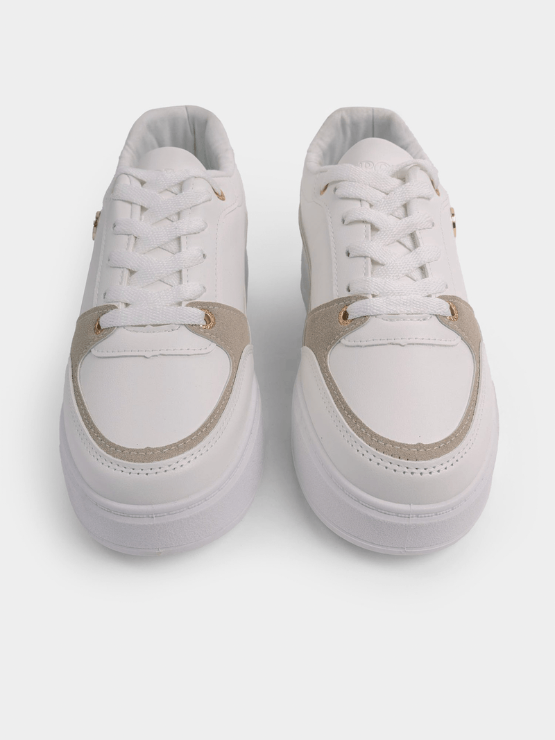 Polo Ladies Sneakers Polo Women's White Circle Trim Platform Sneakers
