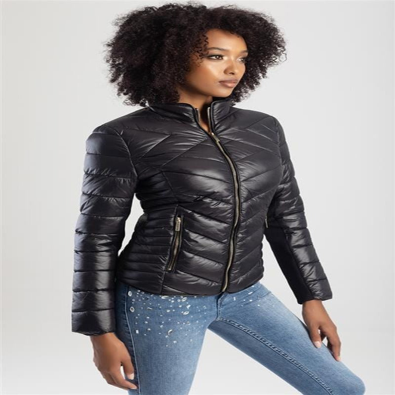 MHC World Ladies Quilted Puffer Jacket Black (7311574204505)