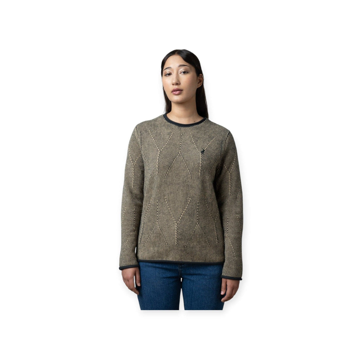 Polo Jersey Polo Women Alex Long Sleeve Textured Knit Jersey Dark Green