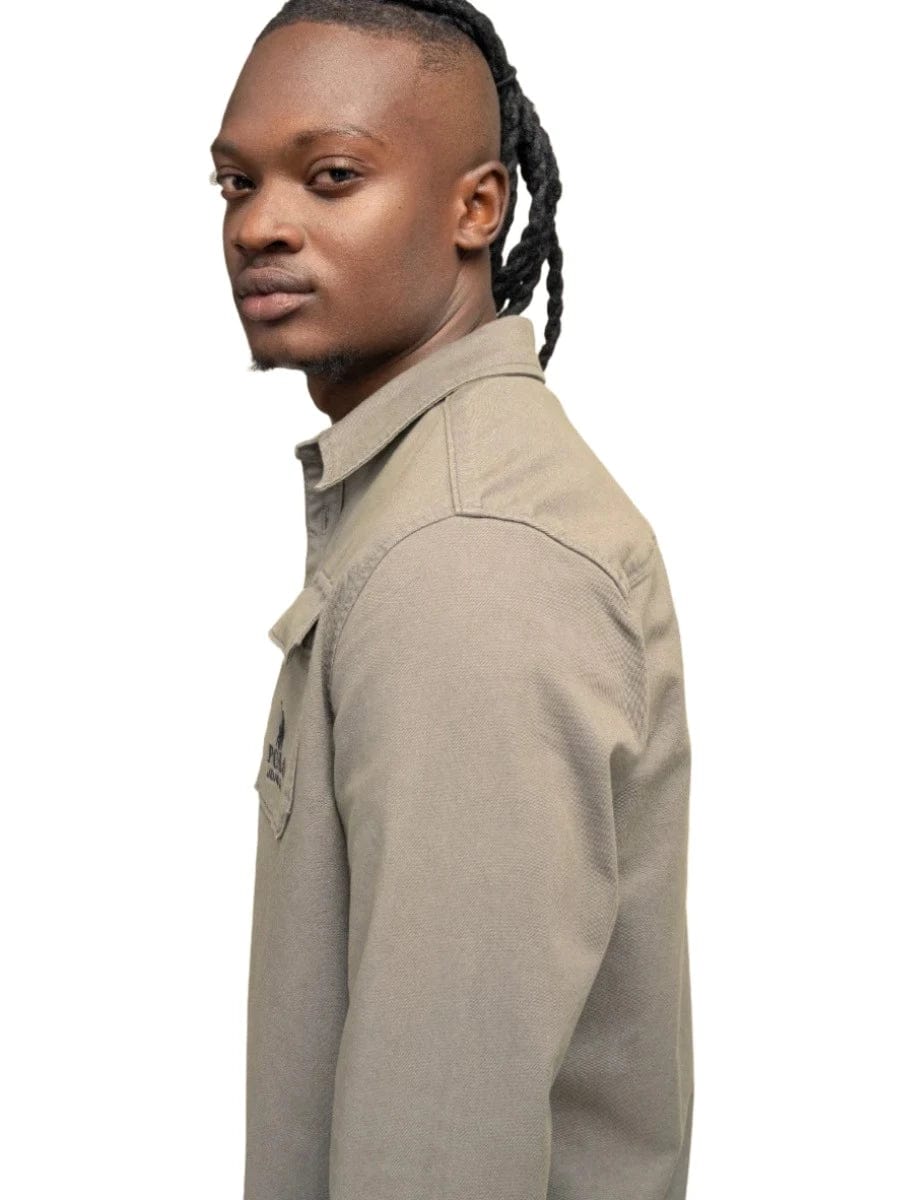 Polo Shirts Polo Mens Pjc Long Sleeve Overshirt Charcoal (7710156914777)